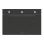 فرن غاز / شواية كهرباء 90سم (مع مروحة) - زجاج أسود تايمر عادي