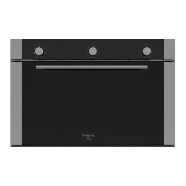 فرن كهرباء 6 وظائف 90سم (مع مروحة) - كريستال أسود مع فريم استيل جانبي