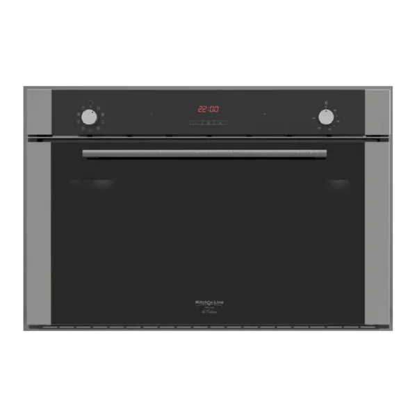 فرن كهرباء 9 وظائف 90سم (مع 2 مروحة) - تايمر تاتش - كريستال أسود مع فريم استيل جانبي